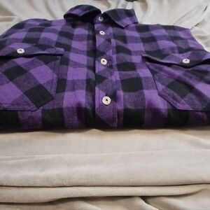 Purple and Black Checkered Men's Shirt